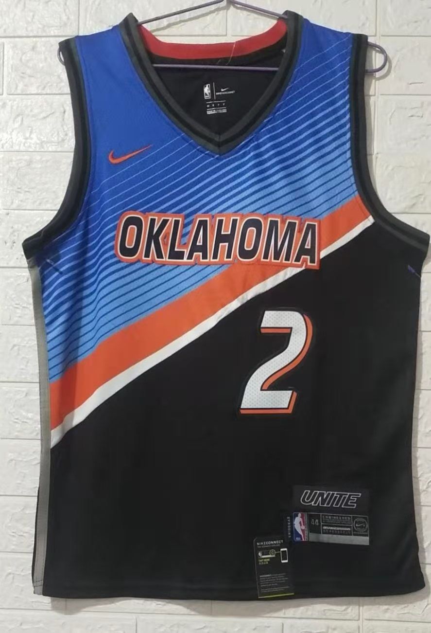 Cheap Men Oklahoma City Thunder 2 Gilgeous-alexandr Black 2021 Nike Game NBA Jersey